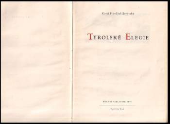 Karel Havlíček Borovský: Tyrolské elegie