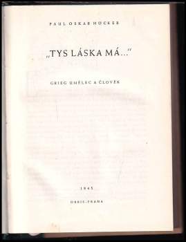 Paul Oskar Höcker: Tys láska má
