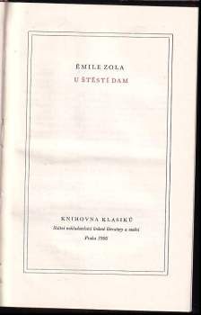 Émile Zola: U Štěstí dam