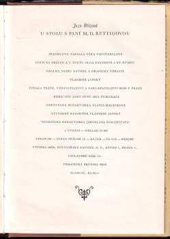 Joza Břízová: U stolu s paní M.D. Rettigovou