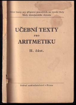 Učební texty pro aritmetiku