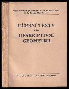 Učební texty pro deskriptivní geometrii