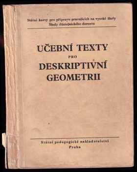 Učební texty pro deskriptivní geometrii