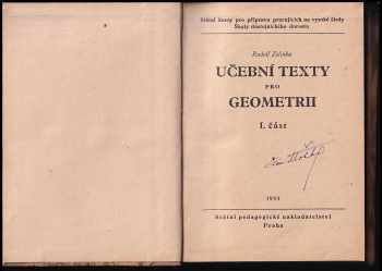 Rudolf Zelinka: Učební texty pro geometrii