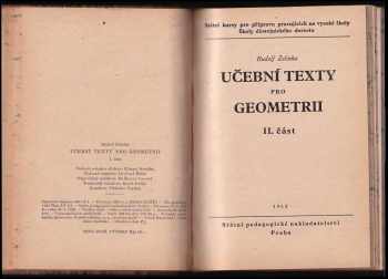 Rudolf Zelinka: Učební texty pro geometrii
