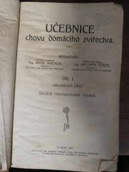 Basil Macalík: Učebnice chovu domácího zvířectva