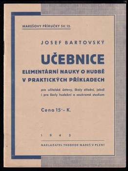Učebnice elementarní nauky o hudbě v praktických příkladech