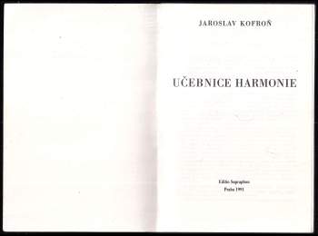 Jaroslav Kofroň: Učebnice harmonie