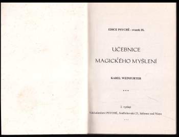 Karel Weinfurter: Učebnice magického myšlení