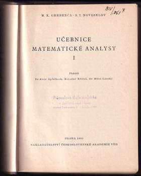 Miloš Lánský: Učebnice matematické analysy