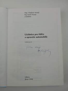 Vladimír Motejl: Učebnice pro řidiče a opraváře automobilů