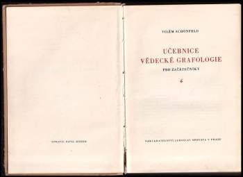 Vilém Schönfeld: Učebnice vědecké grafologie