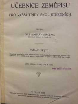 Učebnice zeměpisu pro vyšší třídy škol středních
