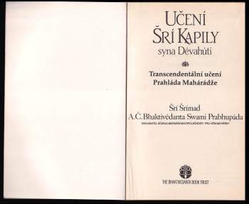 Učení Šrí Kapily syna Dévahúti : transcendentální učení Prahláda Mahárádže