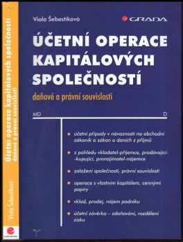 Viola Šebestíková: Účetní operace kapitálových společností