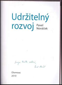 Pavel Nováček: Udržitelný rozvoj PODPIS Pavel Nováček