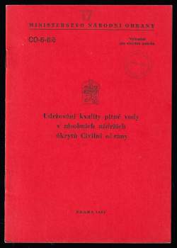 Udržování kvality pitné vody v zásobních nádržích úkrytů Civilní obrany