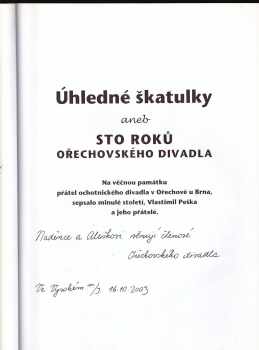 Vlastimil Peška: Úhledné škatulky, aneb, Sto roků Ořechovského divadla