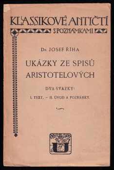 Aristotelés: Ukázky ze spisů Aristotelových