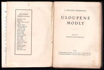 E. Phillips Oppenheim: Uloupené modly