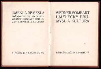 Werner Sombart: Umělecký průmysl a kultura