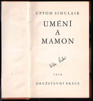Upton Sinclair: Umění a mamon
