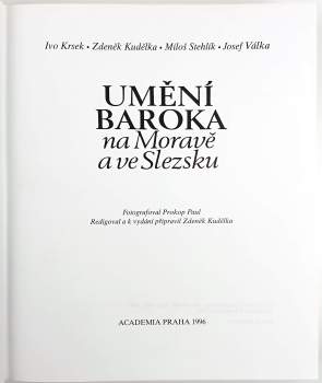 Ivo Krsek: Umění baroka na Moravě a ve Slezsku