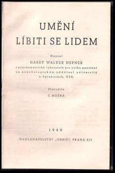 Harry Walker Hepner: Umění líbiti se lidem