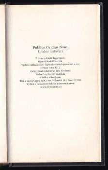 Ovidius: Umění milovati