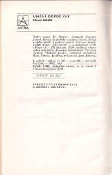 Eduard Bakalář: Umění odpočívat