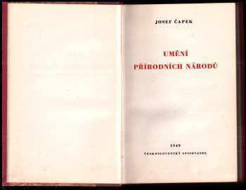 Josef Čapek: Umění přírodních národů