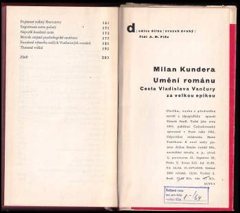 Milan Kundera: Umění románu