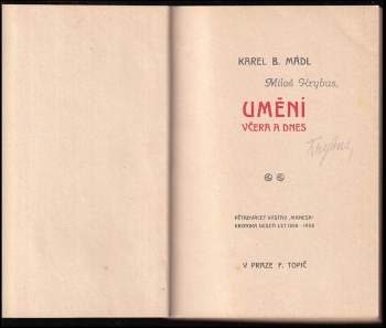 Karel Boromejský Mádl: Umění včera a dnes