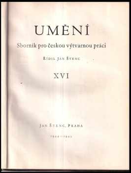 Umění XVI./1944-45, Sborník pro českou výtvarnou práci