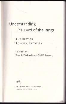 Rose A Zimbardo: Understanding the Lord of the Rings