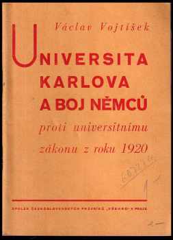 Universita Karlova a boj Němců proti universitnímu zákonu z roku 1920