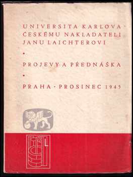 Universita Karlova českému nakladateli Janu Laichterovi