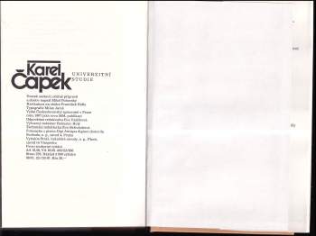 Karel Čapek: Univerzitní studie