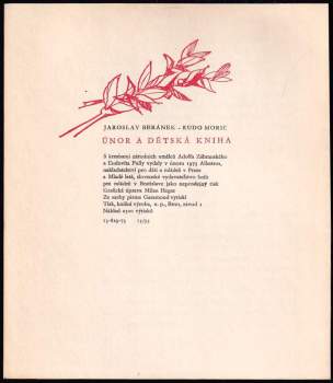 Rudo Moric: Únor a dětská kniha