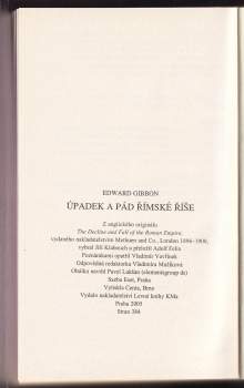 Edward Gibbon: Úpadek a pád římské říše