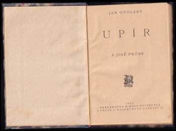 Jan Opolský: Upír a jiné prósy