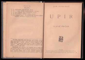 Jan Opolský: Upír a jiné prósy