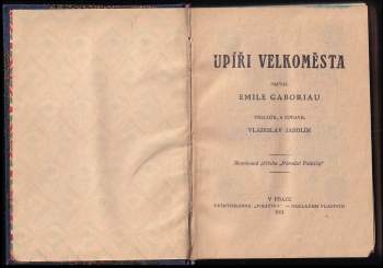 Émile Gaboriau: Upíři velkoměsta