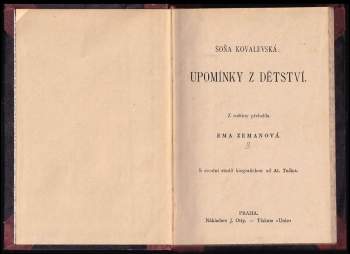 Sof'ja Vasil'jevna Kovalevskaja: Upomínky z dětství