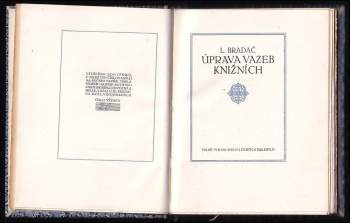 Ludvík Bradáč: Úprava vazeb knižních