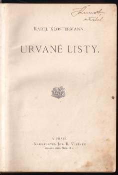 Karel Klostermann: Urvané listy
