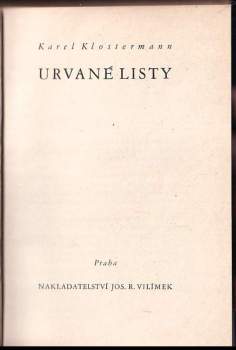 Karel Klostermann: Urvané listy