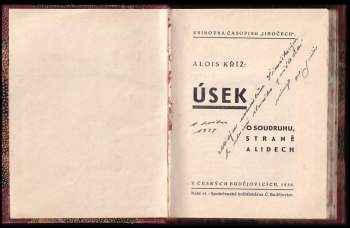 Alois Kříž: Úsek