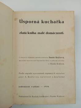 Anuše Kejřová: Úsporná kuchařka