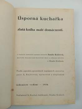 Anuše Kejřová: Úsporná kuchařka
